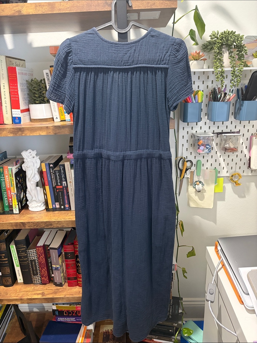 Christy Dawn cotton gauze dawn dress in Navy (petite extra small) - Picture 4 of 6